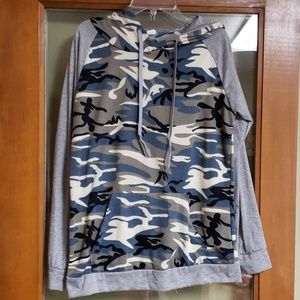 Brand New Blue Camo Hoodie